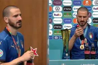 Bonucci spot met Pogba en Cristiano Ronaldo en drinkt cola en bier