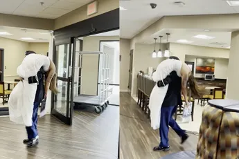 Bruidje is iets te hard gegaan op trouwerij