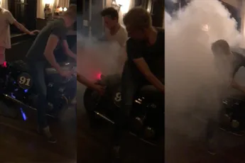 Caferacer in dorpje Vragender in Gelderland