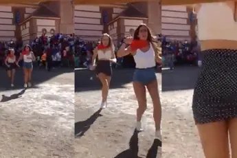 Chick is duidelijk iets vergeten tijdens rennen met stieren