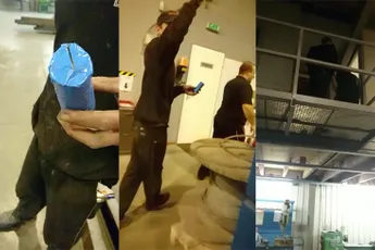 Collega's laten schrikken met ingetapedte WC-rol met een lontje...