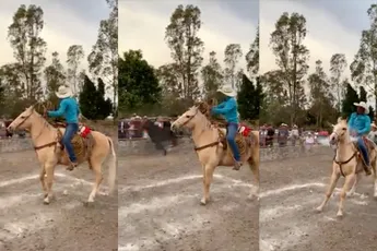 Cowboy zonder handschoenen houdt brandwonden over aan vangen van paard