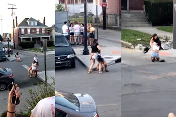 Dames op studentenfeestje van Ohio State University hebben moeite met lopen