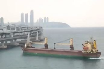 Dronken Russische kapitein vaart tegen brug in Zuid-Korea