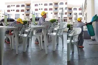 Dwerg moet verschrikkelijk pissen, maar is nogal dronken