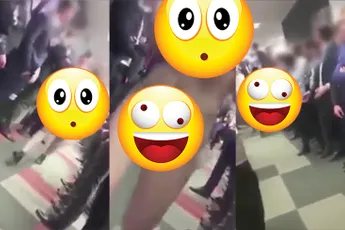 Echte Wolf of Wall Street taferelen met naakte dame op Pools kantoor...