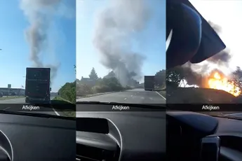 Gasten filmen explosie tijdens grote brand gasbedrijf in Bergen op Zoom