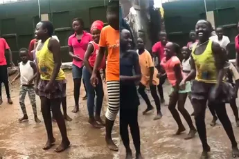 Geweldig dansje op Piraten klassieker Rozengeur en Maneschijn van Kinky