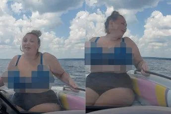 Golven maken het voor een dame wel een enorm bouncy boot ritje van