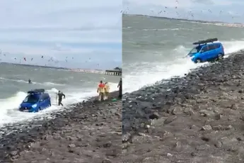 Het vervolg van iemand die handrem was vergeten in Zeeland