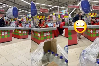 Hey pik, doe volgende keer gewoon kleren aan als je boodschappen gaat doen?