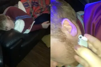 Hoppa wakker worden met een piercing in je oor