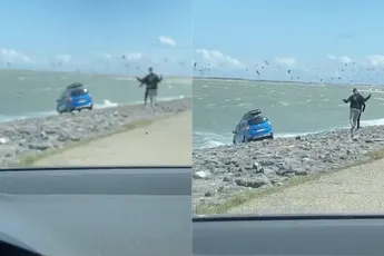 Iemand duidelijk zijn handrem vergeten in Zeeland