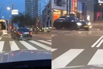 Kan gewoon joh: Lekker driften in je AMG op de Coolsingel in Rotterdam