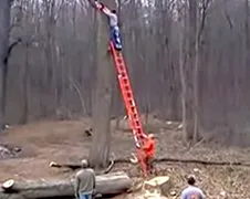 Kan iemand even 112 bellen voor houthakker...