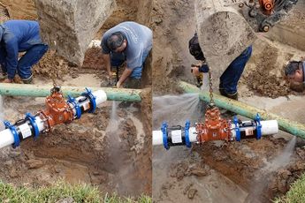 Kleine douche tijdens werkzaamheden aan hoofdriool