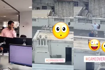 Koppeltje op dak in Buenos Aires dacht dat niemand ze kon zien