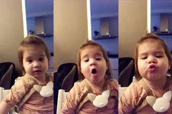 Mia heeft een beetje moeite om kangoeroe goed uit te spreken