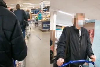 Mondkapjesweigeraar wil punt maken in de Aldi