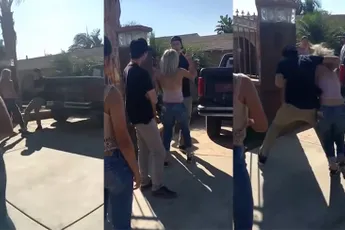 Morgan Johnson trakteert Holly Wrixon op een keiharde Body Slam!