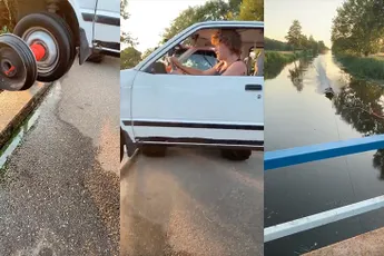 Ondertussen in Daarle in Overijssel: Watersurfen voor verkoeling