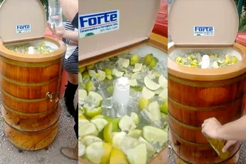 Ouderwetse wasmachine in Brazilie omgebouwd om Caipirinha mee te maken