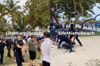 Politie grijpt even in bij Spring Break vierende jongeren op Miami Beach
