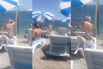 Schilder zal niet zo snel verbranden op het strand