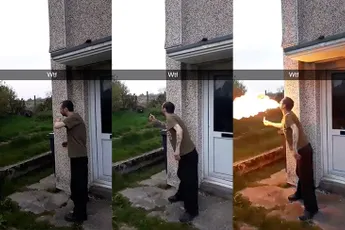 Shane uit Wales is niet zo'n goede vuurspuwer