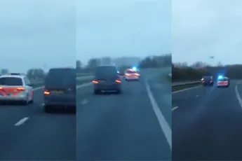 Spanning en sensatie op de weg bij Middenmeer in Noord Holland