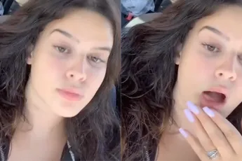 Toch handig: Griet kan haar eigen oog likken