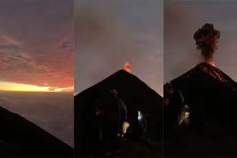 Twee dagen hiken, maar wel een uitbarsting van vulkaan gezien