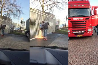 Video ernstige mishandeling met snijbrander bij milieustraat in Meppel