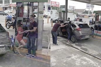 Vrouw ontdekt bijna de minnares van haar man bij een benzinestation