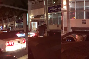 Vrouw speelt even stofzuiger uit auto tijdens Spring Break in Miami