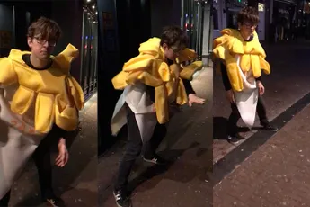 Zakje patat is een beetje de weg kwijt!