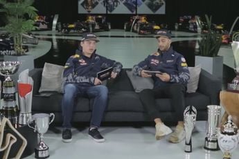 Max Verstappen en Daniel Ricciardo interviewen elkaar