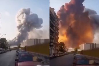 Nieuwe beelden van de explosie in de haven van Beiroet