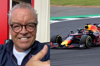 Dag Olav Mol en hallo Nelson Valkenburg en Melroy Heemskerk als presentatoren Formule 1
