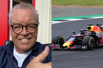 Dag Olav Mol en hallo Nelson Valkenburg en Melroy Heemskerk als presentatoren Formule 1