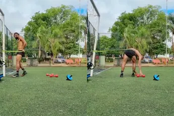 Sport Billy gebruikt doel om te trainen, maar doel werkt niet mee