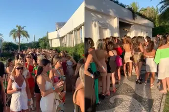 LOL! Rij dames die een kind van Douwe Bob willen is bijzonder lang