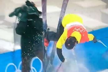 Skiër Jon Sallinen kwam in botsing met een cameraman