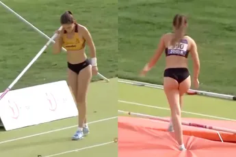 Het is geen wonder dat beelden van Spaanse polsstokhoogspringster Clara Fernández viraal gaan