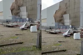 Storm Eunice wint het van gevelplaten