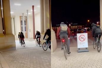 Instant karma voor baldadige fietser in Berlijn