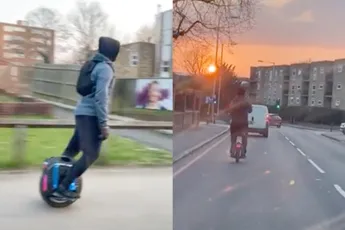 Gast gaat als de brandweer op zijn monowheel