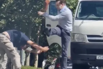 Beetje voorbarige “shoey” in Sydney