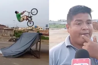 Kleine BMX demonstratie tijdens interview verloopt maar zo zo