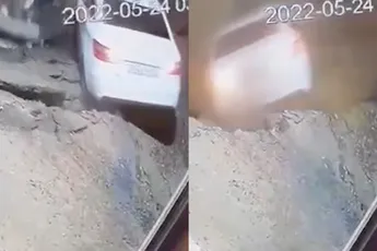 Sinkhole slokt vrouw in auto op waar vervolgens haar huis op valt